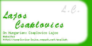 lajos csaplovics business card